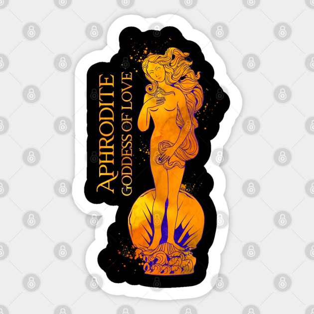 Goddess of love - Aphrodite Sticker by Modern Medieval Design